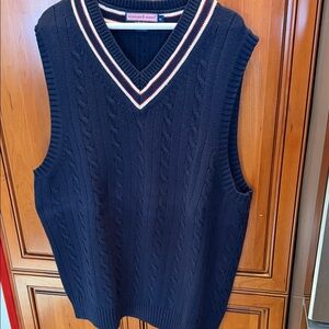 Vineyard Vines Navy Cable Knit Sweater Vest